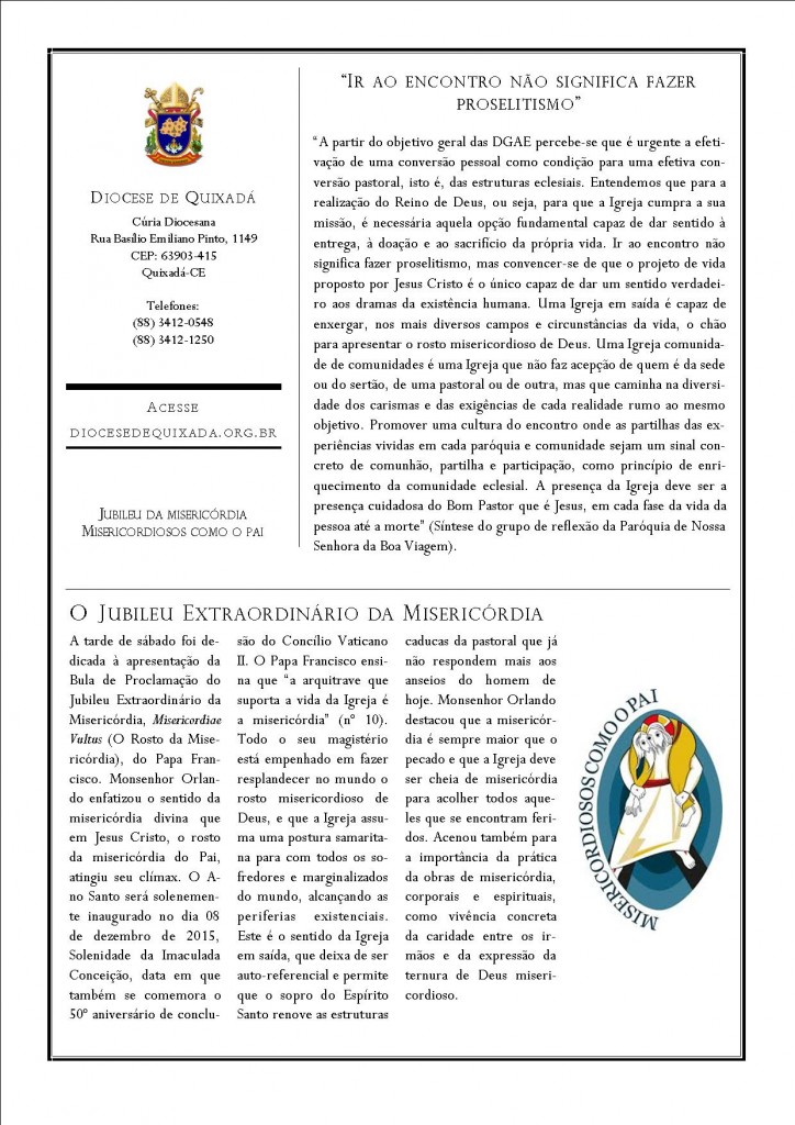 Boletim Informativo - Assembleia Diocesana 2